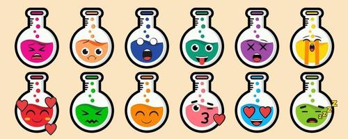 vector de personaje de dibujos animados de vaso con emoticono lindo