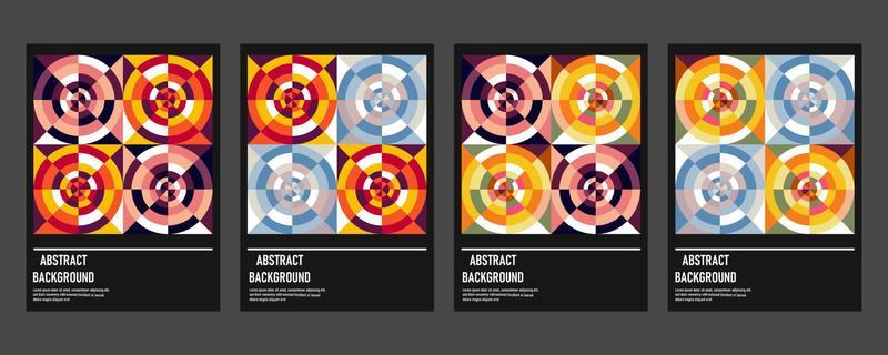 Abstract Bauhaus geometric pattern background vector circle