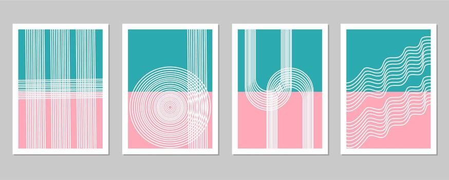 círculo de vector de fondo de patrón geométrico abstracto bauhaus