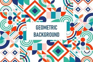 Flat geometric bauhaus background vector
