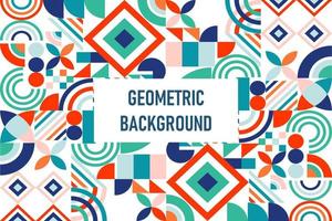 Flat geometric bauhaus background vector