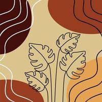 colorful curved lines abstract background with leaf lines vector