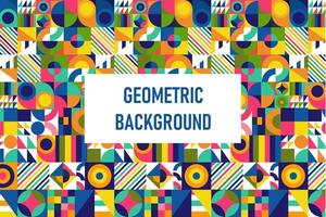 Flat geometric bauhaus background vector