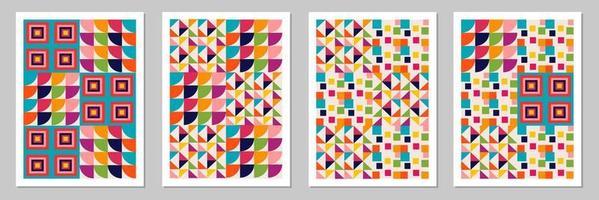 Abstract Bauhaus geometric pattern background vector circle