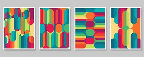 Abstract Bauhaus geometric pattern background vector circle