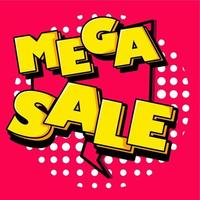 Modern Mega sale banner composition with abstract vector discount background template