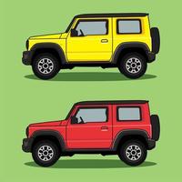red and yellow car vector