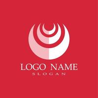 layered circle logo in red vector