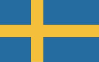 bandera sueca vector dibujado a mano bandera, corona sueca vector dibujado a mano