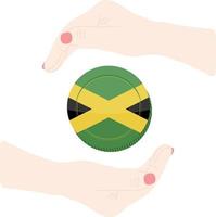 Jamaica Flag vector hand drawn flag, Jamaican Dollar vector hand drawn flag
