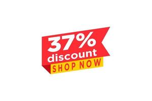 37 discount, Sales Vector badges for Labels, , Stickers, Banners, Tags, Web Stickers, New offer. Discount origami sign banner.