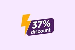 37 discount, Sales Vector badges for Labels, , Stickers, Banners, Tags, Web Stickers, New offer. Discount origami sign banner.