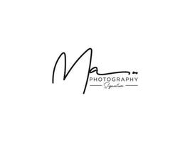 Letter MA Signature Logo Template Vector