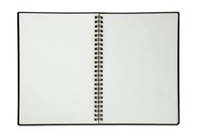 libro abierto aislado sobre fondo blanco foto