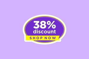 38 discount, Sales Vector badges for Labels, , Stickers, Banners, Tags, Web Stickers, New offer. Discount origami sign banner.