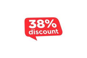 38 discount, Sales Vector badges for Labels, , Stickers, Banners, Tags, Web Stickers, New offer. Discount origami sign banner.