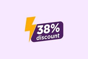 38 discount, Sales Vector badges for Labels, , Stickers, Banners, Tags, Web Stickers, New offer. Discount origami sign banner.