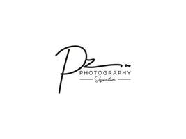 Letter PZ Signature Logo Template Vector