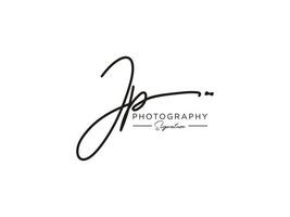 Letter JP Signature Logo Template Vector