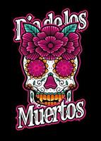 dia de los muertos, día del cráneo muerto, fiesta mexicana, festival vector estilo de ilustración japonesa aislado. capa editable y color.