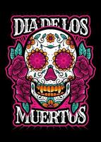 dia de los muertos, día del cráneo muerto, fiesta mexicana, festival vector estilo de ilustración japonesa aislado. capa editable y color.