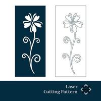 Laser and CNC cut pattern. Vector template with abstract geometric texture in oriental style, floral grid ornament. Decorative stencil panel for laser cutting of wood, metal, engraving.