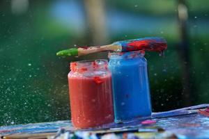 Paint and brushes photo