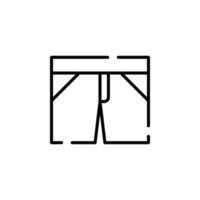 Shorts, Casual, Pants Dotted Line Icon Vector Illustration Logo Template. Suitable For Many Purposes.