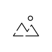 montaña, colina, monte, pico línea punteada icono vector ilustración logotipo plantilla. adecuado para muchos propósitos.