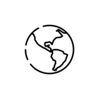 mundo, tierra, plantilla de logotipo de ilustración de vector de icono de línea de puntos global. adecuado para muchos propósitos.