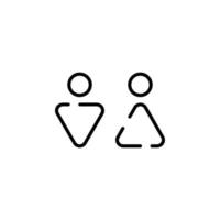 Gender, Sign, Male, Female, Straight Dotted Line Icon Vector Illustration Logo Template. Suitable For Many Purposes.