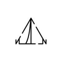 Camp, Tent, Camping, Travel Dotted Line Icon Vector Illustration Logo Template. Suitable For Many Purposes.