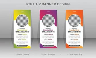 Professional modern corporate stand roll up banner and pull up banner template vector