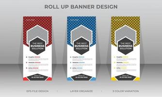 diseño de plantilla de banner profesional roll up, pull up o x standee vector