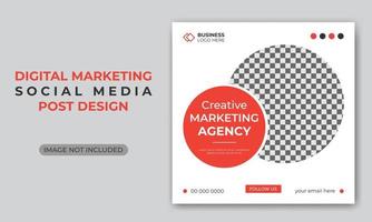 Creative, corporate, professional, minimal digital marketing agency social media post or web banner design template vector