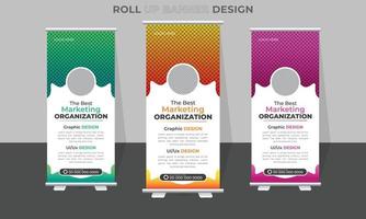 Professional modern corporate stand roll up banner and pull up banner template vector