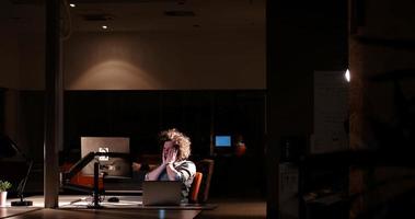 businessman relaxing at the desk photo