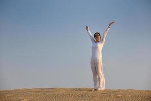 woman relax in desert photo