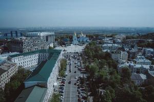 KIEV, UKRAINE - MAY 2019. Panoramic Aerial view of Saint Michael cathedral. photo