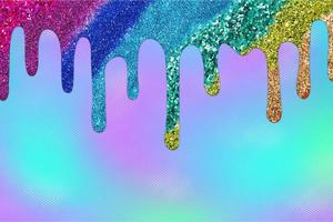 Rainbow dripping glitter background, Dripping Glitter Background photo