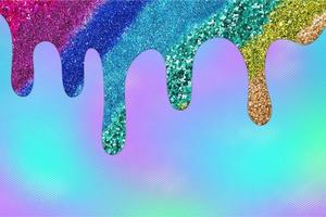 Rainbow dripping glitter background, Dripping Glitter Background photo