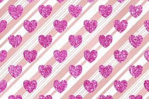 patrón de corazón de brillo rosa a rayas foto