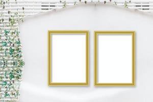 Wall Frame Mockup Picture, Empty Wall Frame photo