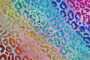 Rainbow Glam Glitter Animal Skin Texture Background, Animal Skin Pattern. photo