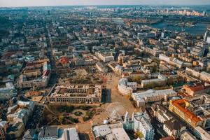 Kontraktova Square in Kiev, Ukraine,August 23 2019 Historical part of Kyiv, Kontraktova Square on Podil photo