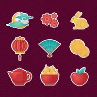 Mid Autumn Stickers vector