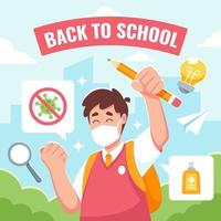 Back to School with Protocols in New Normal vector