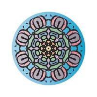 Colored isolated mandala graphic vector. Polar design multicolored on a white background. vector