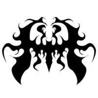 ilustración de icono de murciélago gótico oscuro sobre fondo blanco vector