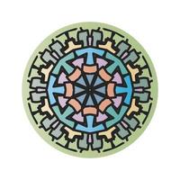 Intersecting intertwining multi-colored circles. Colored intersection of rings and lines, logo design element. vector
